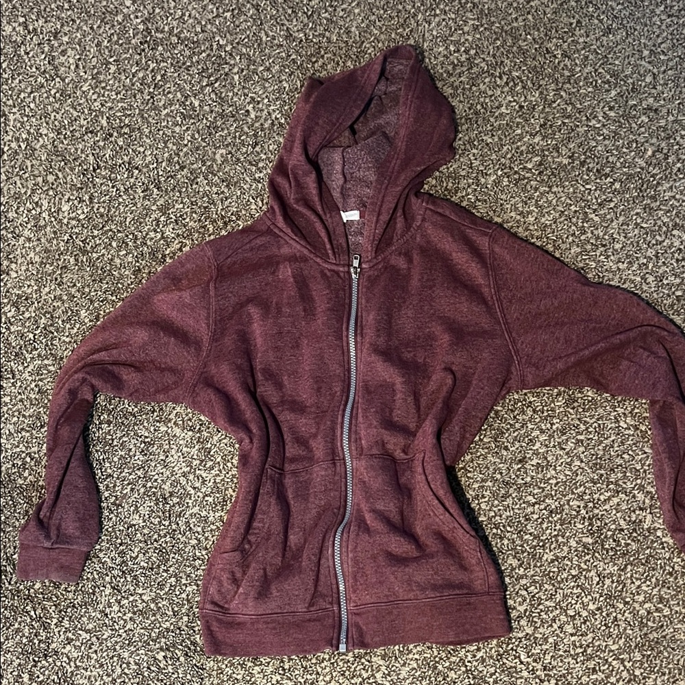 Threads 4 Thought Burgundy zip up sweater